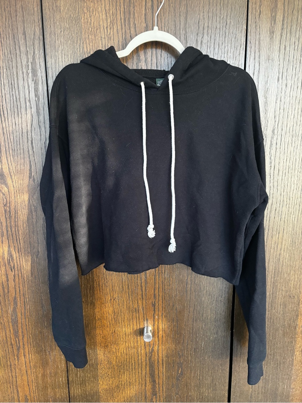 Women’s black cropped hoodie
